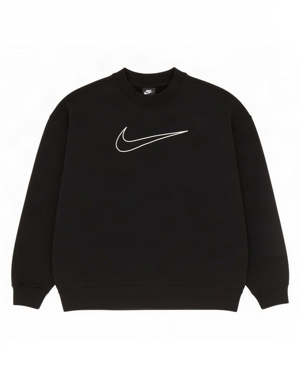 Felpa oversize con grafica Nike da donna UK 14 cotone medio nero
