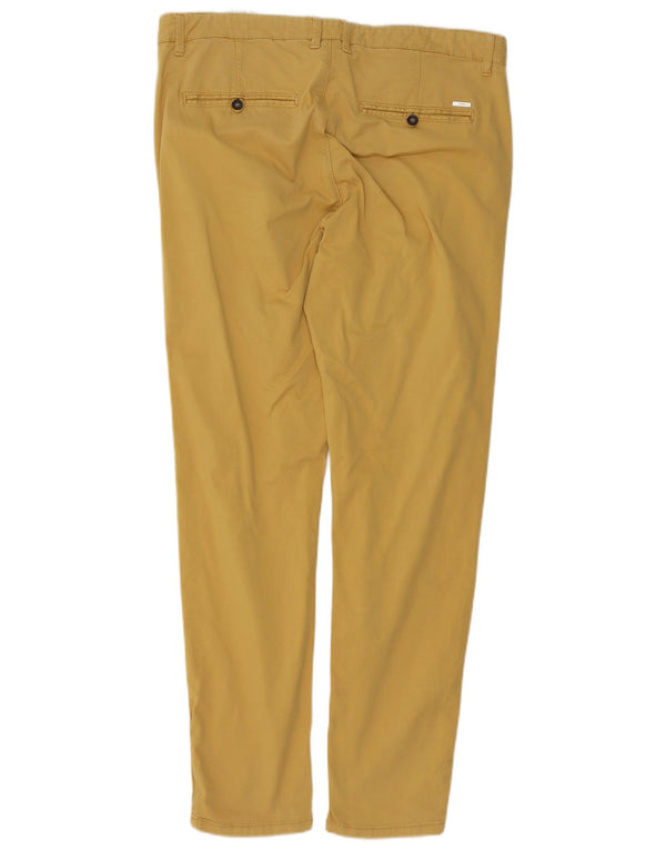 Zara Slim Chino-Hose für Herren, EU 46, XL, B36, L32, gelbe Baumwolle