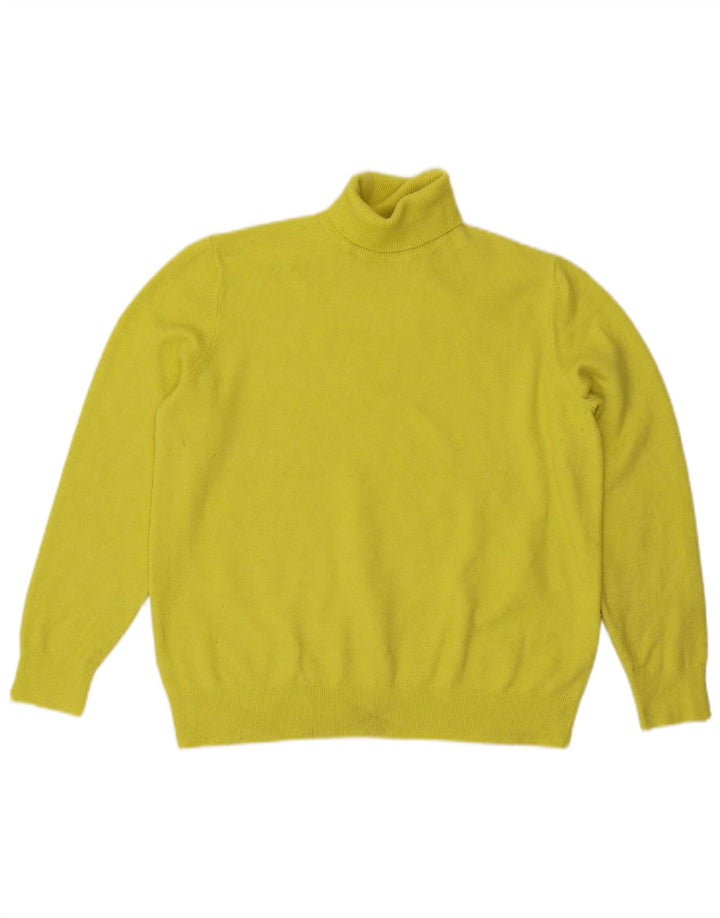 Marks & Spencer Womens Roll Neck Jumper Sweater UK 14 Medium Yellow