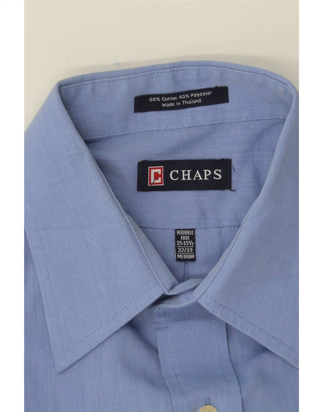 CHAPS Mens Shirt Size 15 1/2 Medium Blue Cotton Vintage Chaps and Second-Hand Chaps from Messina Hembry 