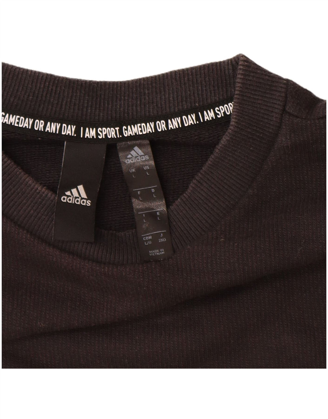 ADIDAS Sweatshirt til mænd, stor sort bomuld