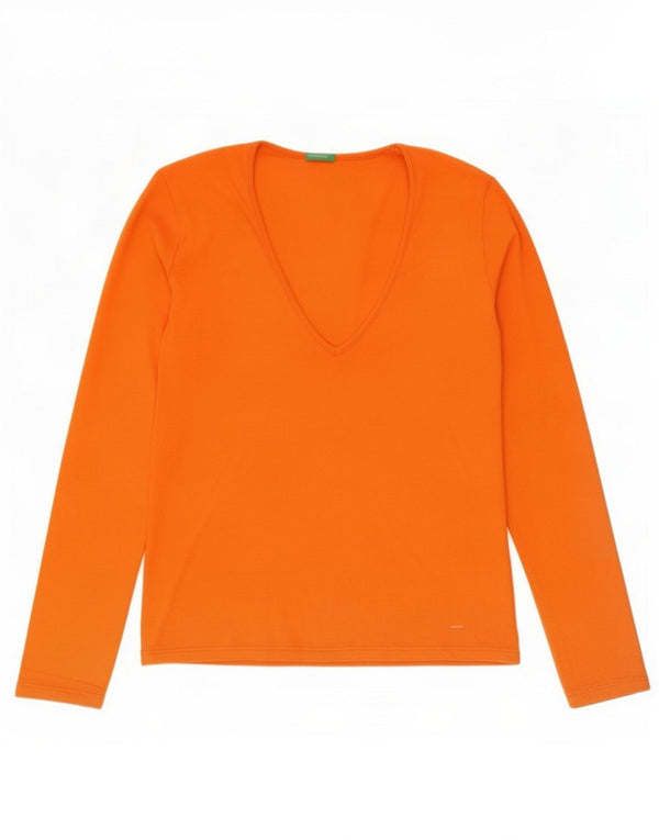 Γυναικείο τοπ Benetton μακρυμάνικο UK 10 Small Orange
