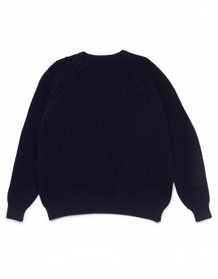 Aran Crafts Mens Crew Neck Jumper Sweater Medium Navy Blue Wool