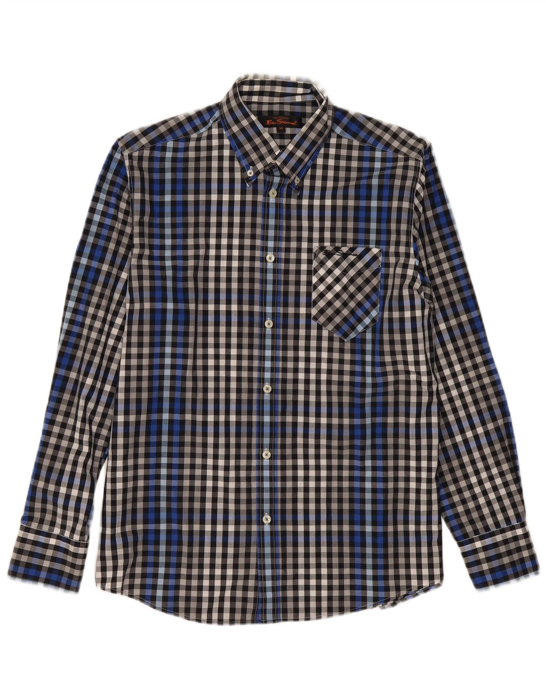 Cămașă BEN SHERMAN pentru bărbați, din bumbac vichy, albastru bleumarin mediu