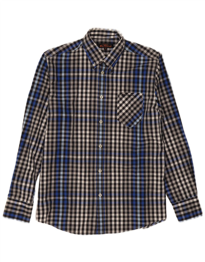 Cămașă BEN SHERMAN pentru bărbați, din bumbac vichy, albastru bleumarin mediu
