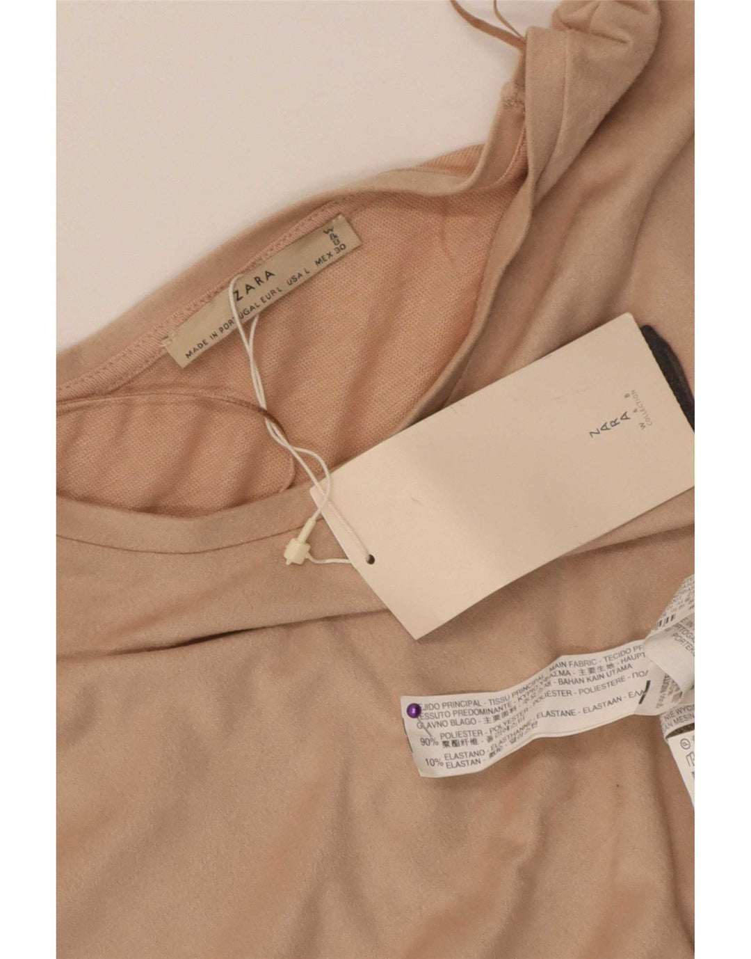 Zara Femme Débardeur UK 16 Large Beige Polyester