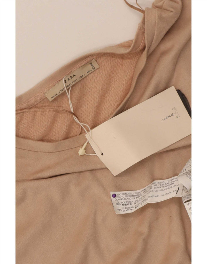 Zara Femme Débardeur UK 16 Large Beige Polyester