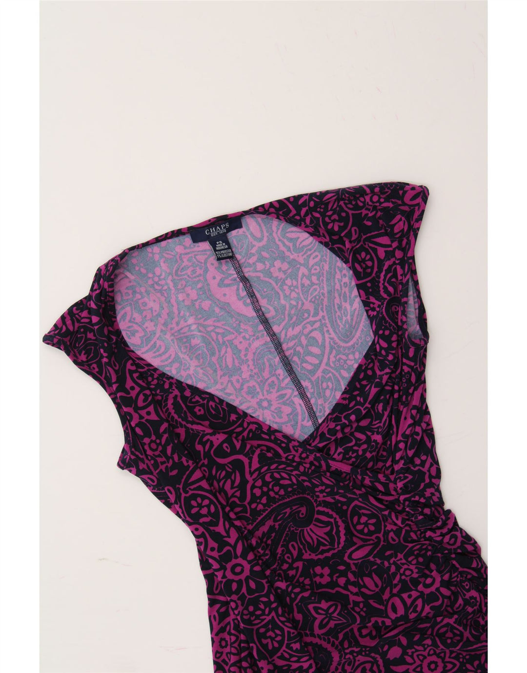 CHAPS Womens Sleeveless Sheath Dress UK 10 Small Maroon Paisley Polyester Vintage Chaps and Second-Hand Chaps from Messina Hembry 