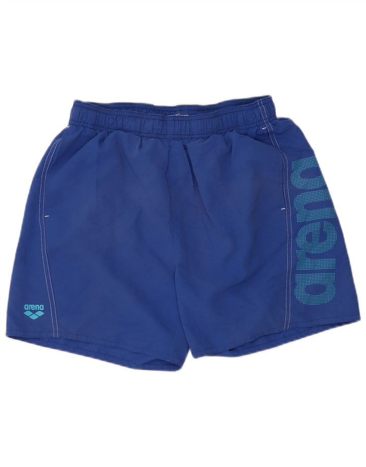 Arena Mens Graphic Sport Shorts Medium Blue Polyester
