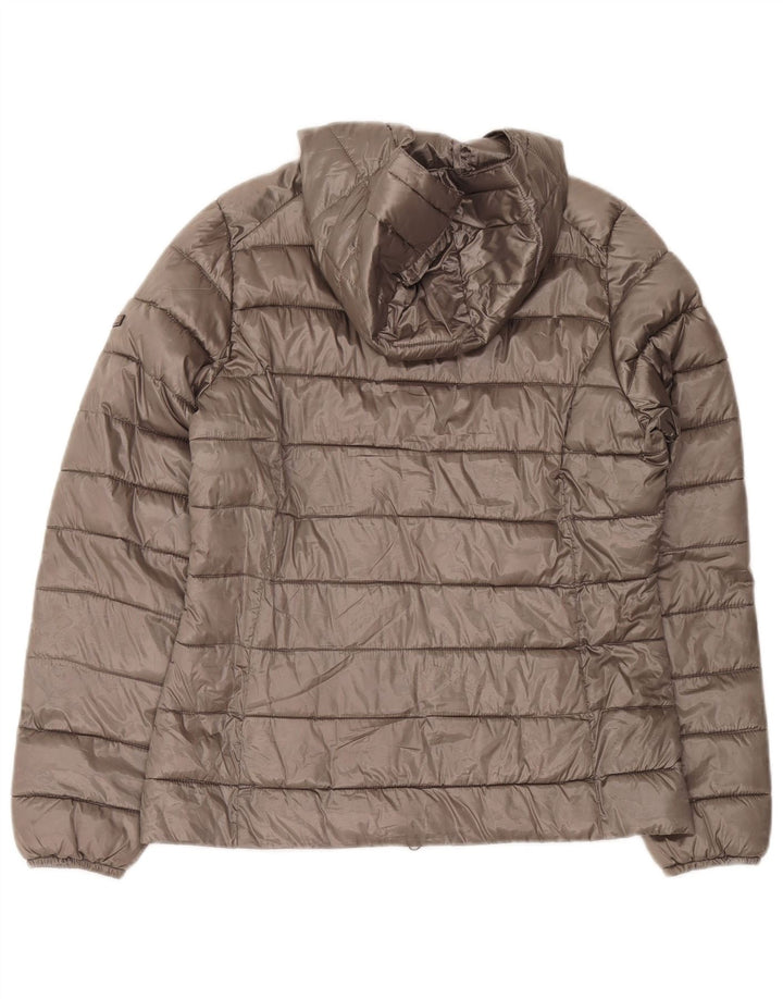 Brugi Wattierte Damenjacke mit Kapuze, UK 12, Mittelgrau, Polyester