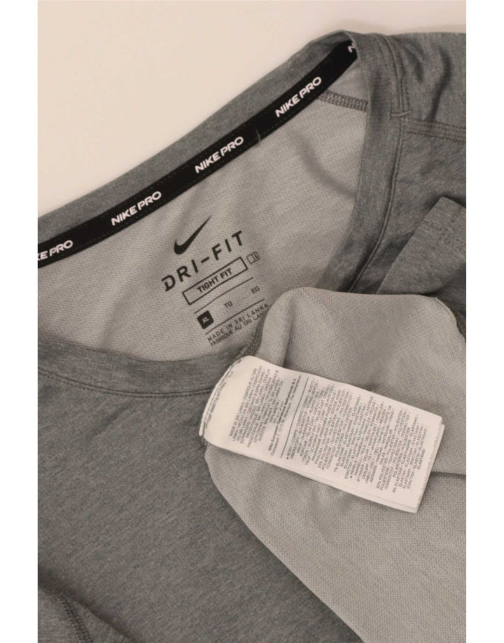 Nike Mens Dri Fit Top Long Sleeve XL Grey Polyester