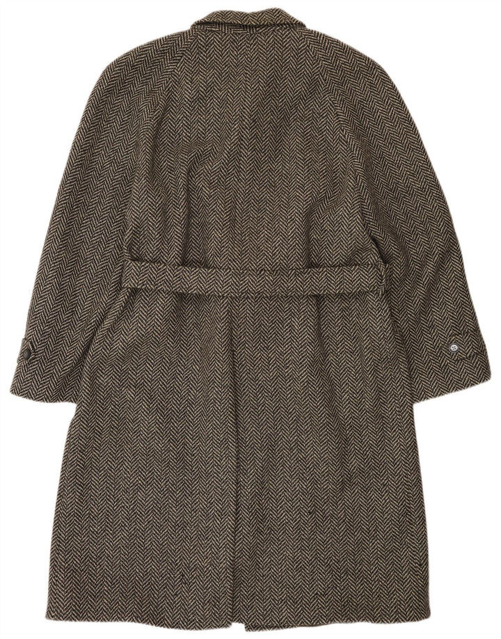 Crombie Aberdeen Mens Overcoat UK 42 XL Grey Herringbone New Wool