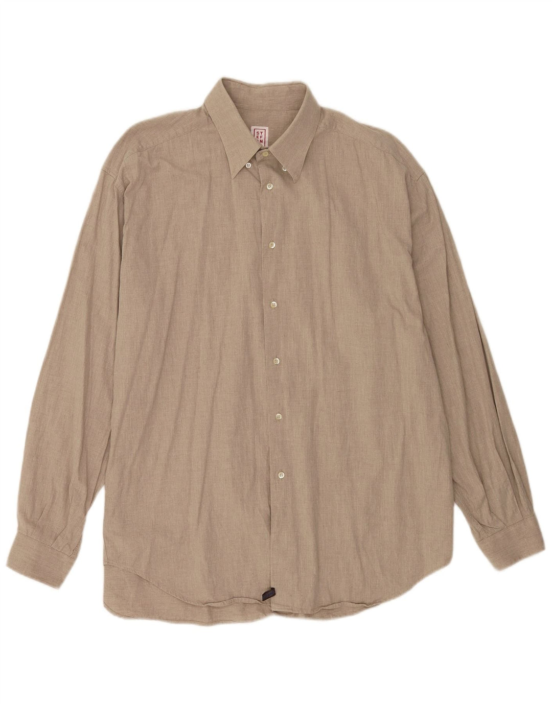 Stefanel Mens Shirt XL Beige Cotton