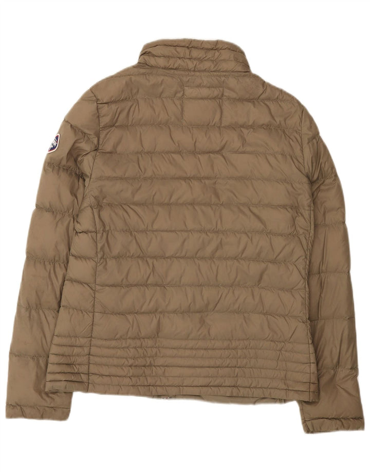 Puffa Womens Padded Jacket UK 14 Large Brown Polyamide