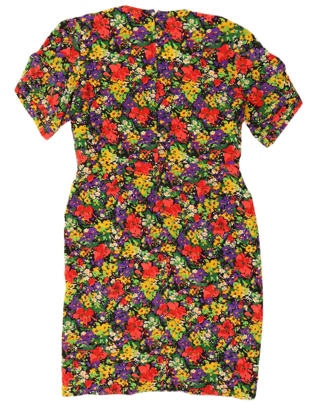 Vintage Womens Sheath Dress US 18 2XL Multicoloured Floral Polyester