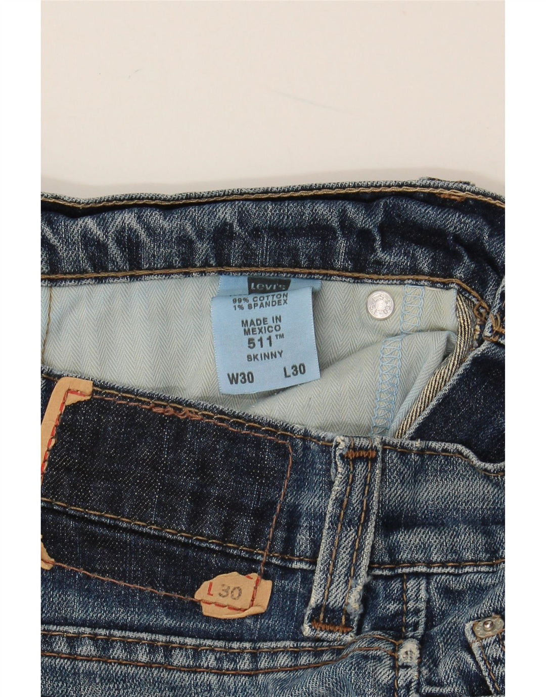 LEVI'S Womens 511 Skinny Jeans W30 L30 Blue Cotton