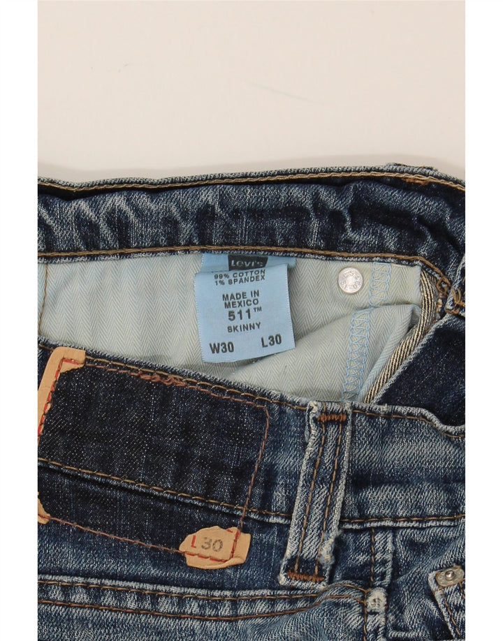 LEVI'S Womens 511 Skinny Jeans W30 L30 Blue Cotton