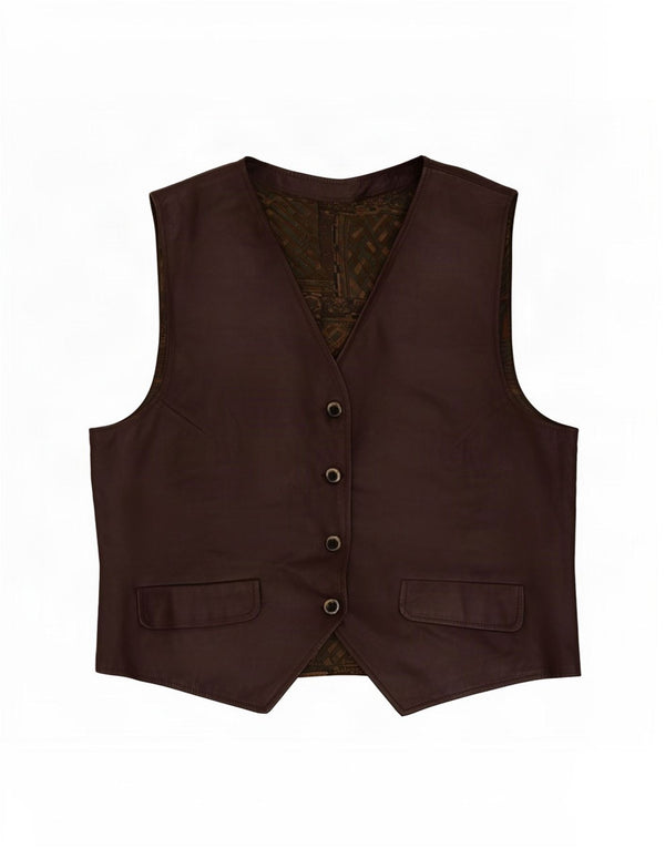Chaleco vintage para hombre pequeño marrón