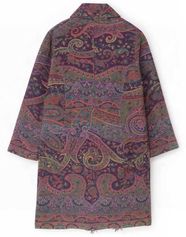 Abrigo abierto East para mujer UK 44 Mediano Lana Paisley multicolor