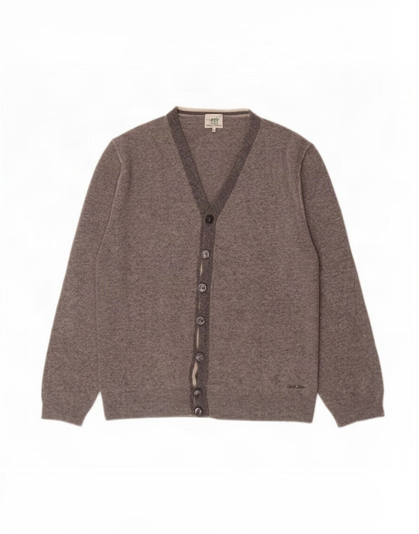 Henry Cottons Womens Cardigan Sweater UK 22 3XL Grey Virgin Wool