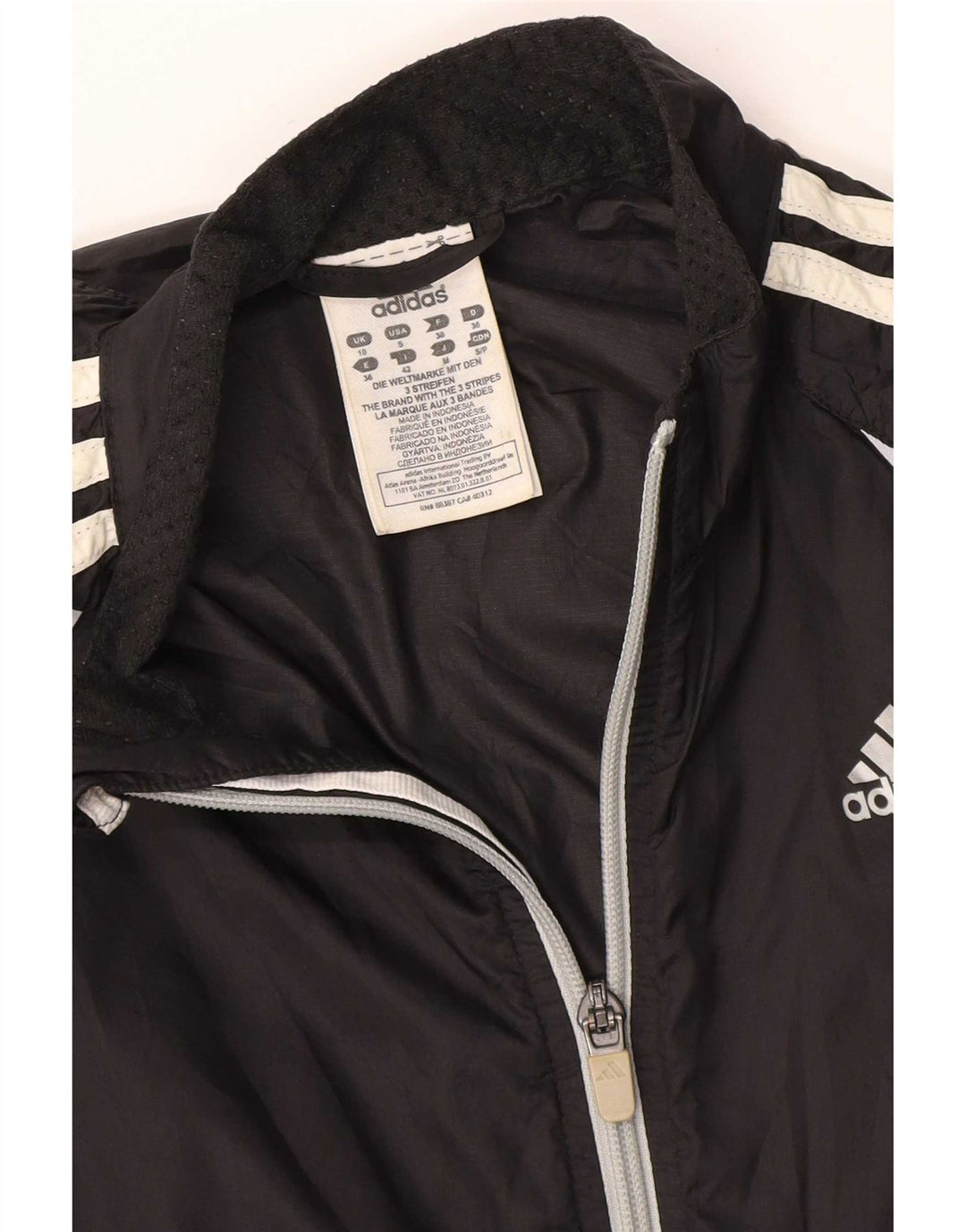 Giacca da ginnastica da donna Adidas UK 10 piccola in nylon nero
