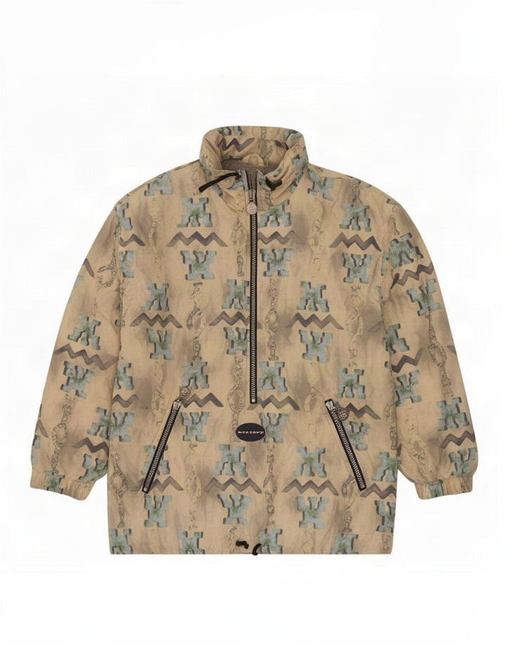 Exxtasy Chaqueta anorak holgada con estampado abstracto para hombre UK 36 Small Off White