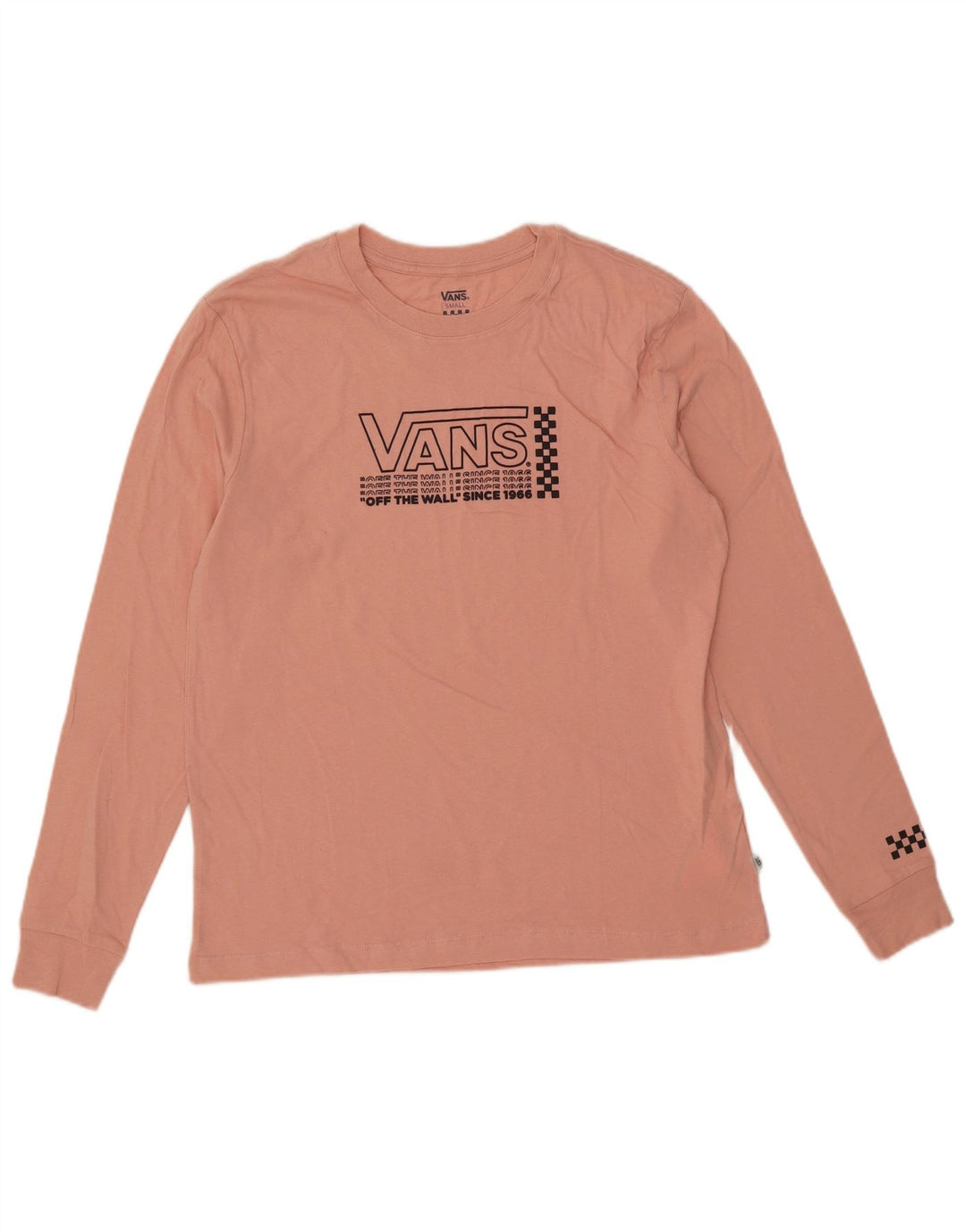 Vans Mens Graphic Top Long Sleeve Small Pink Cotton