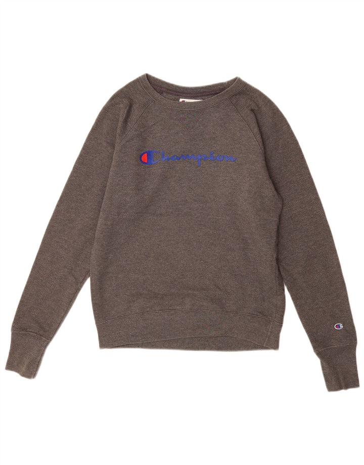Champion Mens Graphic Sweatshirt Jumper XS Grey Polyester