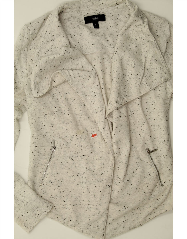 MOSSIMO Womens Open Cardigan Sweater UK 10 Small Grey Flecked Polyester Vintage Mossimo and Second-Hand Mossimo from Messina Hembry 