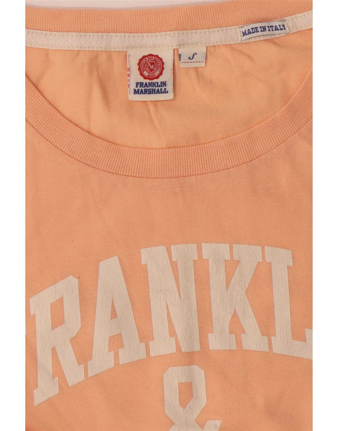 Franklin Marshall Womens Graphic T-Shirt Top UK 10 Small Beige