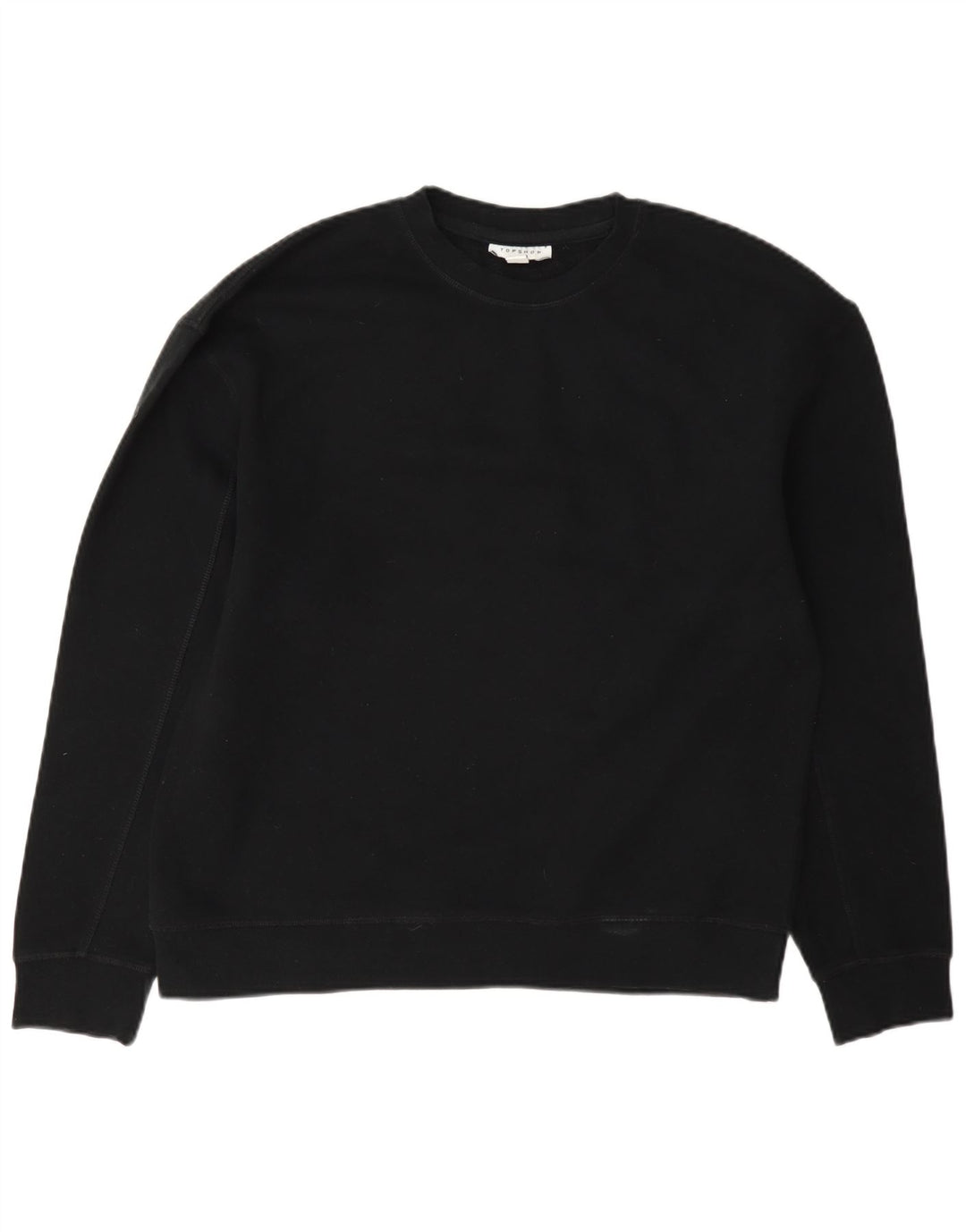 Topshop Womens Oversized Sweatshirt Jumper UK 10 Small Black Cotton