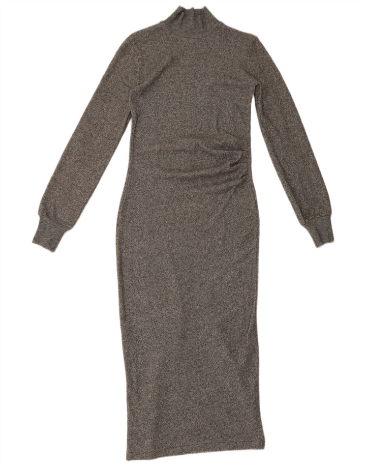 Zara Womens Long Sleeve Maxi Dress UK 8 Small Grey
