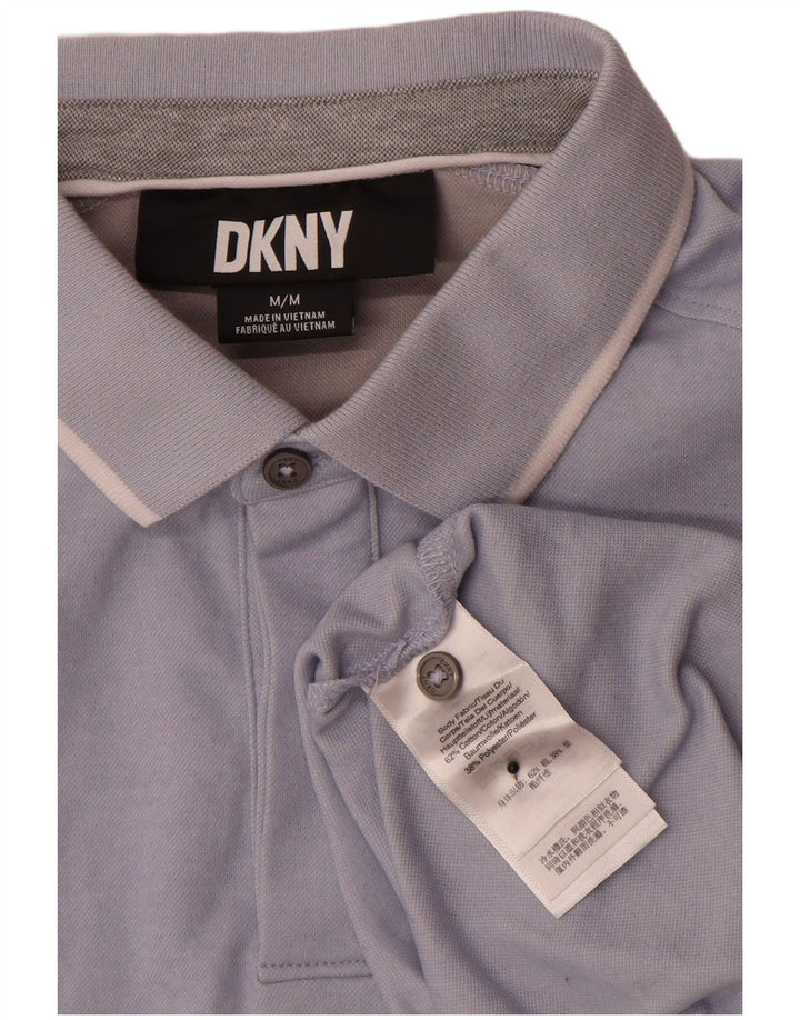 Dkny Mens Polo Shirt Medium Blue Cotton