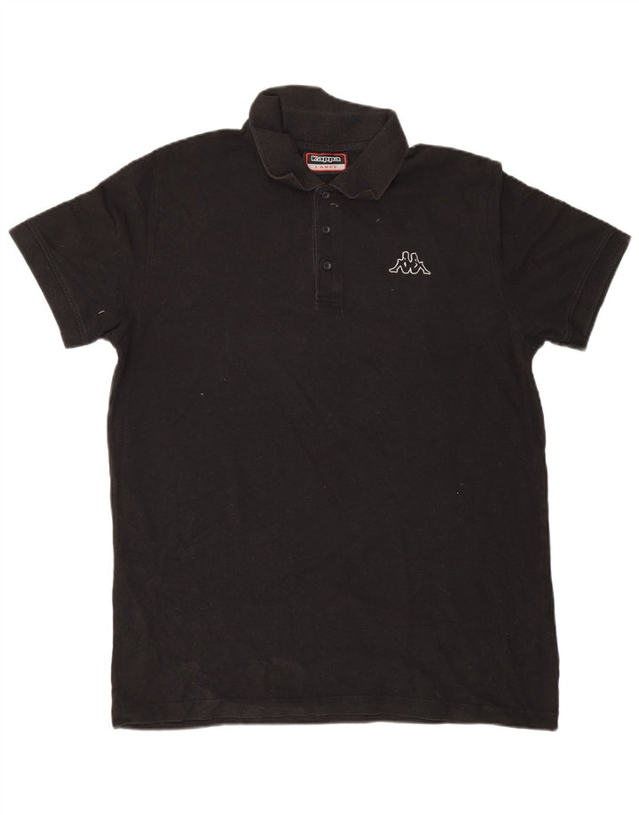 Kappa Mens Polo Shirt Large Black Cotton