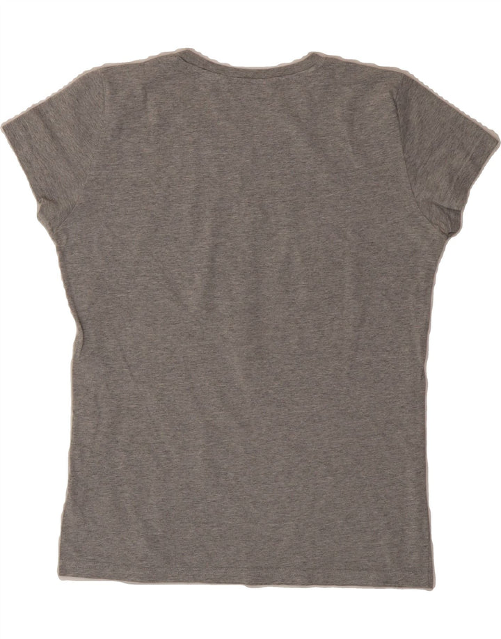 ADIDAS Womens Graphic T-Shirt Top EU 40 Medium Grey Vintage Adidas and Second-Hand Adidas from Messina Hembry 
