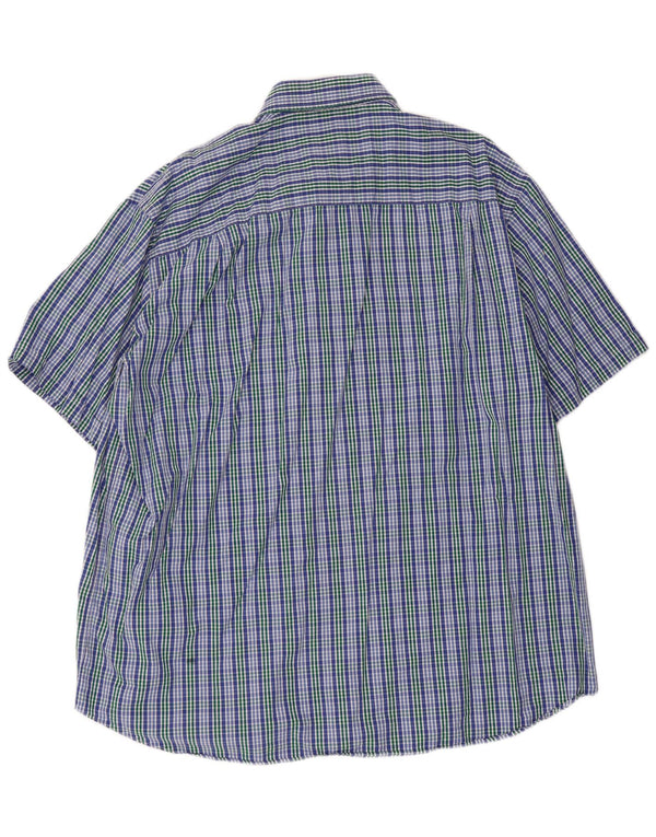 Paul & Shark Herre Yachting kortærmet skjorte str. 45 17 3/4 XL blå ternet