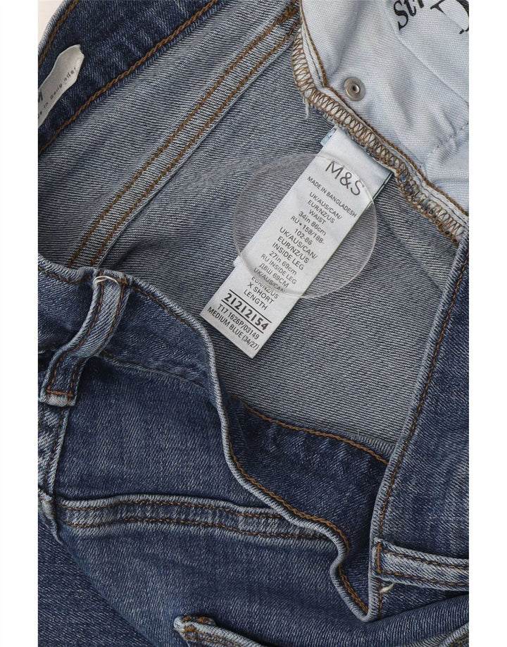 Blugi slim pentru bărbați Marks & Spencer W34 L27 Bumbac albastru