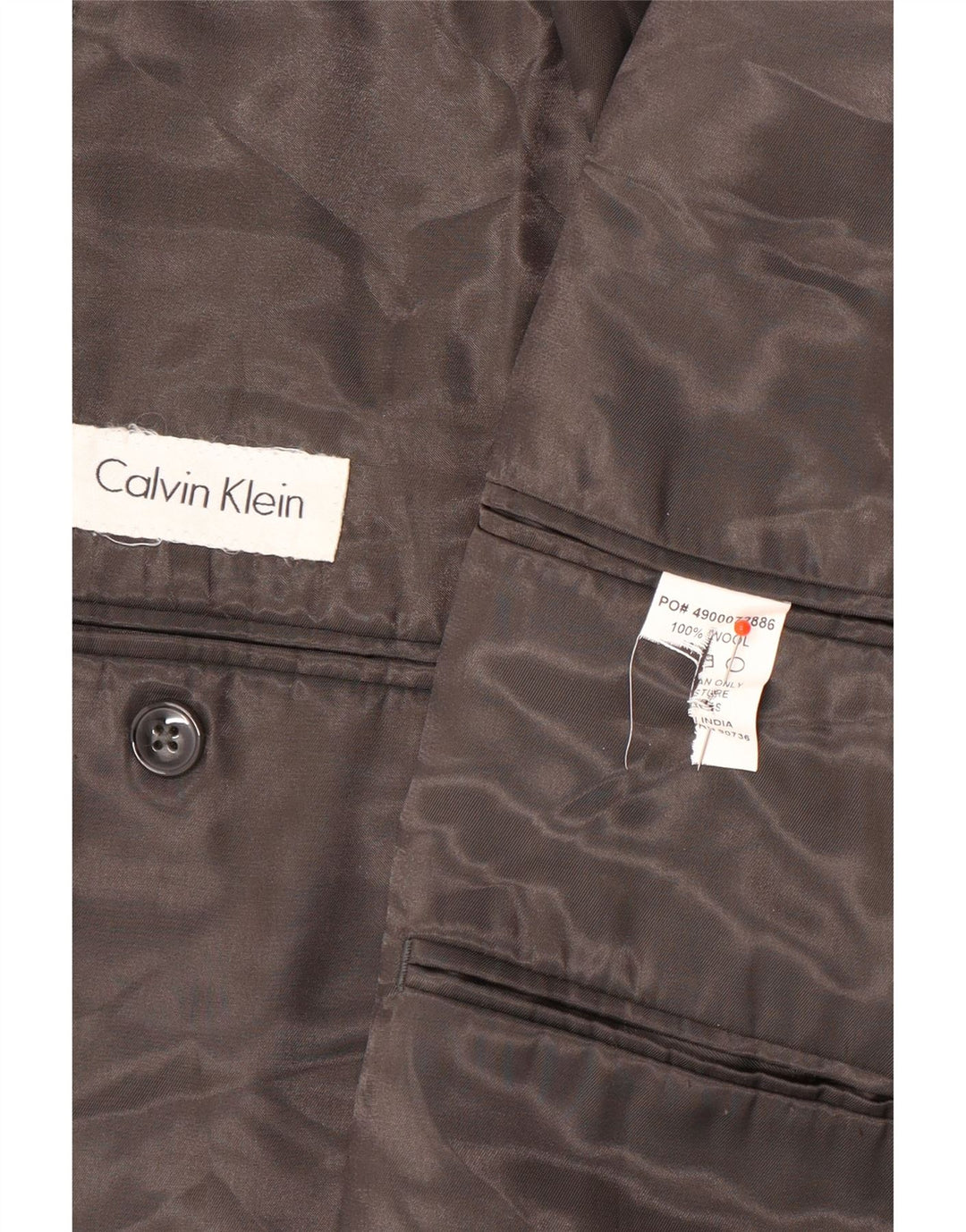 Calvin Klein Mens 2 Button Blazer Jacket UK 40 Large Grey Wool