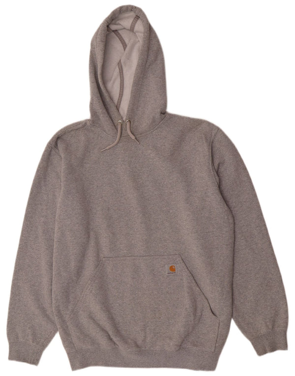 Carhartt férfi laza szabású kapucnis pulóver közepes szürke pamut