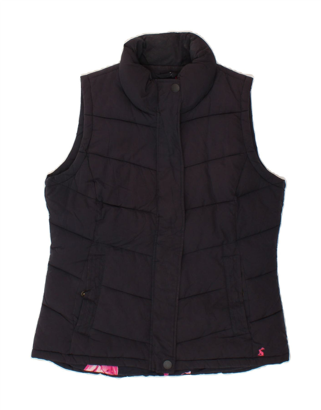 JOULES Womens Padded Gilet UK 12 Medium Navy Blue Polyester Vintage Joules and Second-Hand Joules from Messina Hembry 