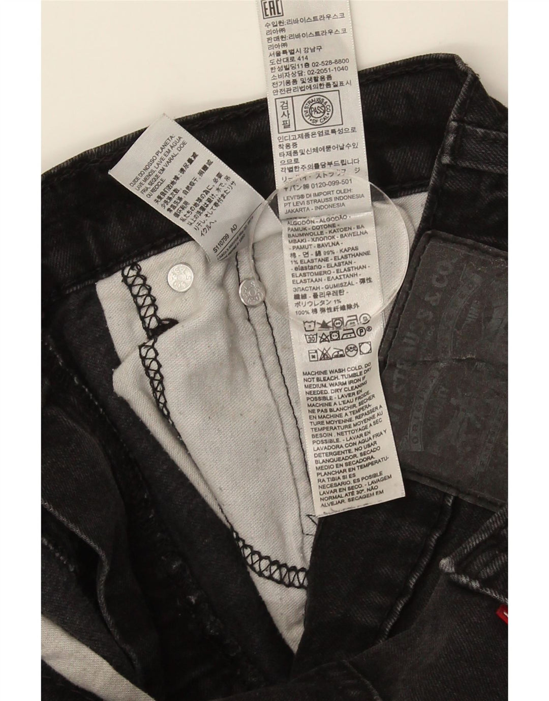 Levi's Mens 502 Tapered Jeans  W33 L27 Black Cotton