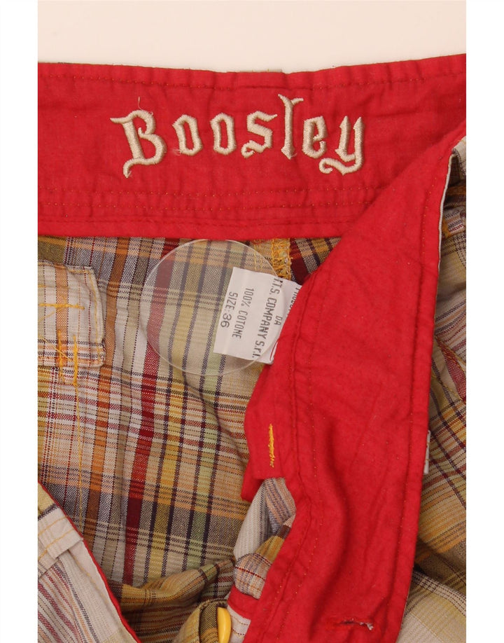 Boosley Herre Cargo Shorts W36 Stor flerfarvet ternet bomuld