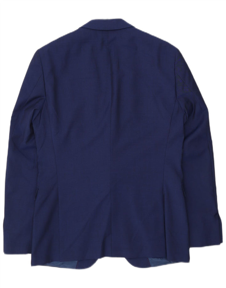Giacca blazer a 2 bottoni da uomo Tommy Hilfiger IT 46 piccola lana vergine blu