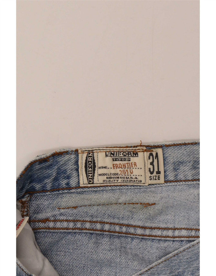 Jeans dritti da uomo uniformi W31 L30 cotone blu