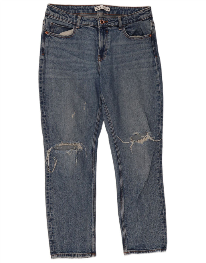 ZARA Womens Distressed Slim Jeans EU 40 Medium W30 L27 Blue