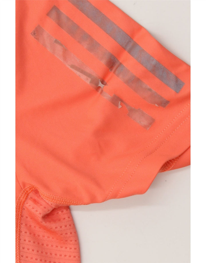 Adidas Mens Running T-Shirt Top Small Orange Polyester