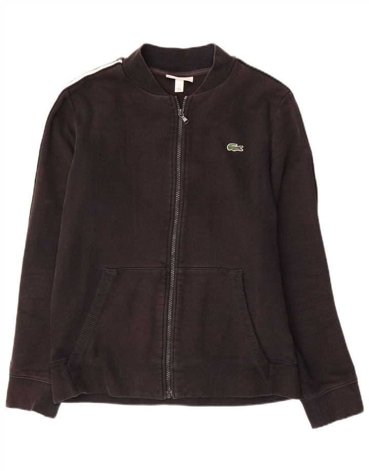 LACOSTE Mens Tracksuit Top Jacket Size 3 Small Black Cotton