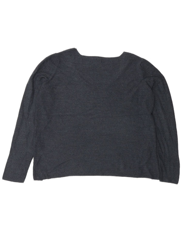Fat Face Damen-Pullover, übergroß, V-Ausschnitt, Gr. 12, mittleres Marineblau