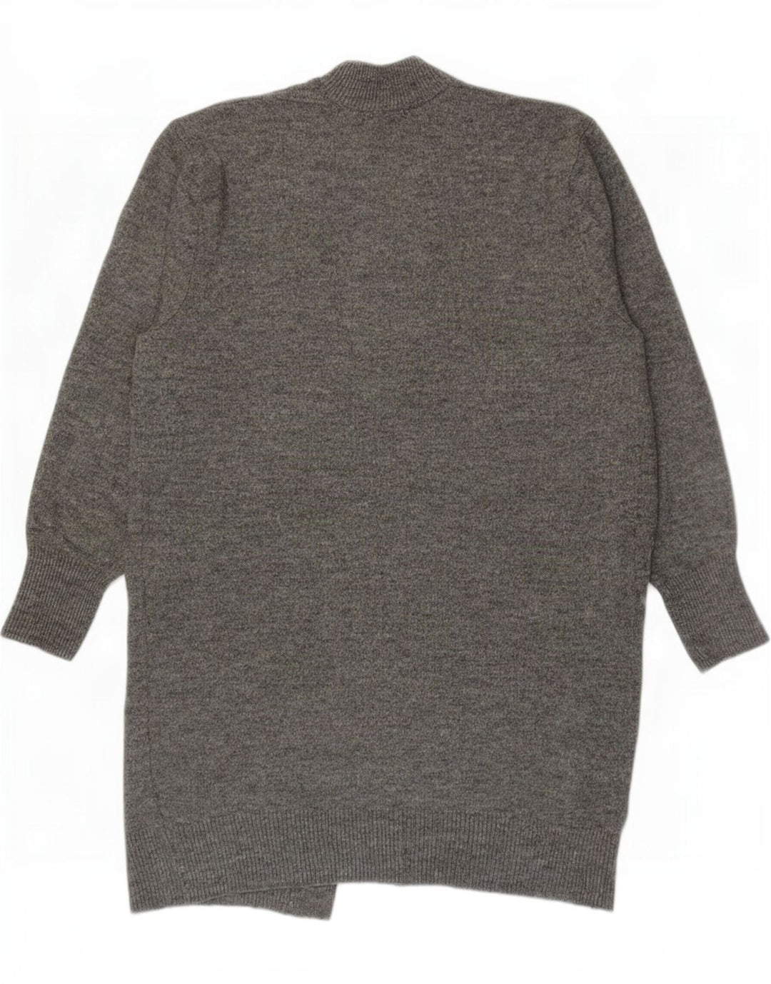 Zara Womens Longline Open Cardigan Sweater UK 14 Medium Grey Akryl