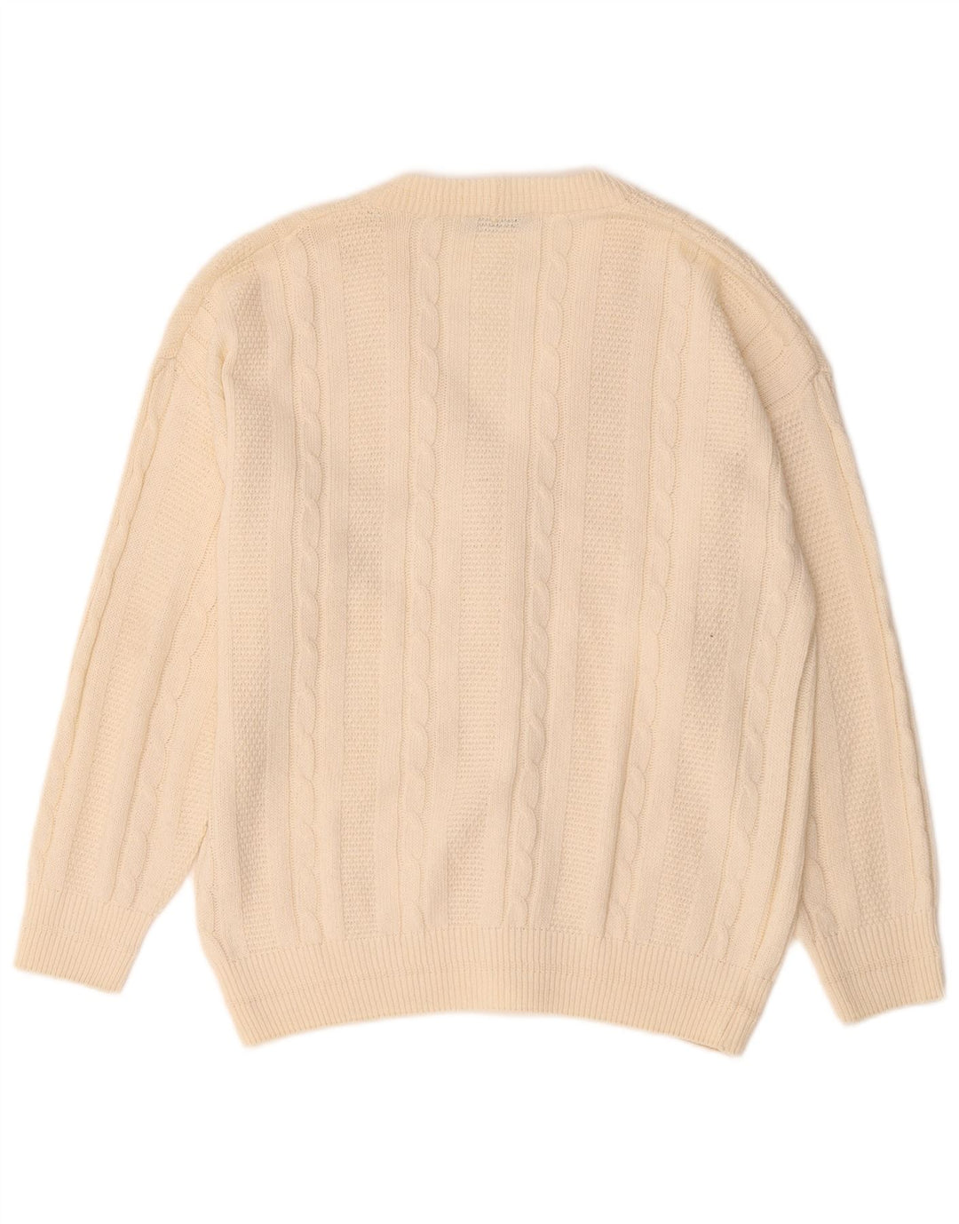 Pulover cardigan pentru bărbați Blue Eyes, bumbac alb, mediu